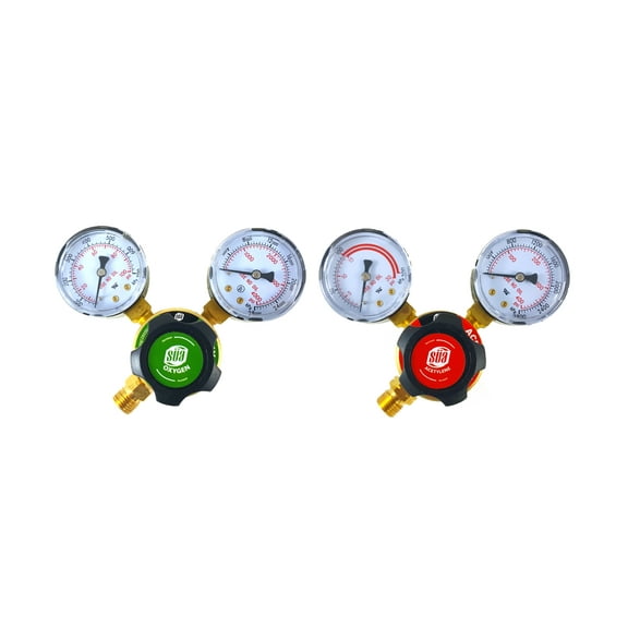 SÜA - Oxygen and Acetylene Regulators Welding Gas Gauges -Pair - Rear Entry - LDP series