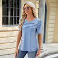 thumbnail image 5 of SWSMCLT Women's Soft Shirt Summer Top Thin Cool Spring T Shirt Fashion Loose Fall Short Sleeve Lightweight Blue Small, 5 of 5