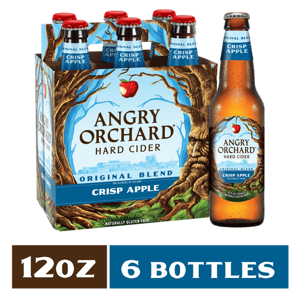 Angry Orchard Crisp Apple Hard Cider, 6 pack, 12 fl oz - Walmart.com
