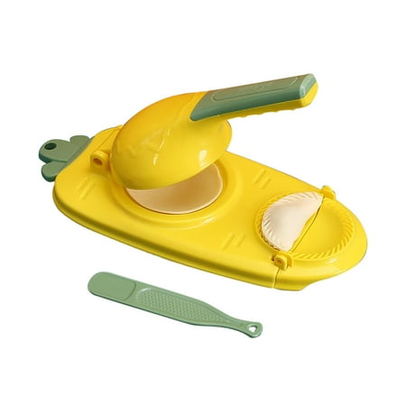 

TBOLINE 2-in-1 Dumpling Skin Maker Manual Dumpling Wrapper Mold for Home Gadget (Yellow)