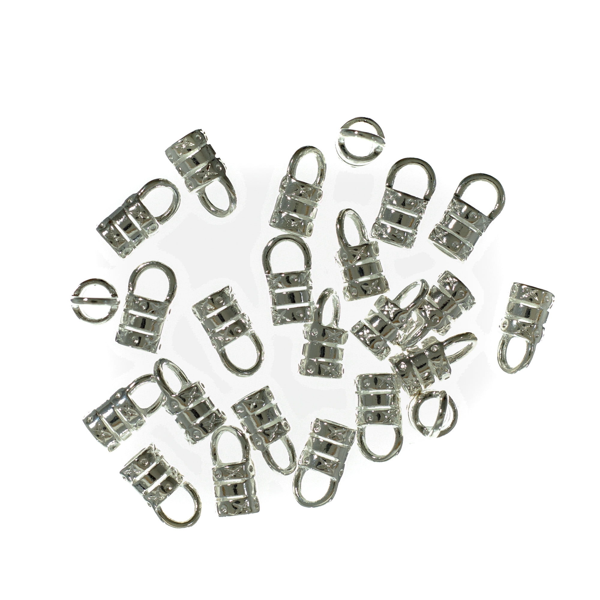 Craft County 5mm Tube Crimp End - 24 Pack of Silver-Plated Metal Cord Ends - Great for Making Bracelets, Necklaces, and Other Formal Jewelry and Accessories