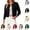 Black, variant on OIOLOYJM Cardigan Sweaters for Women Cropped Crew Neck Button Down Open Front Knit Long Sleeve Blouse Lightweight Slim Fit Stylish Comfortable Sweater Red M