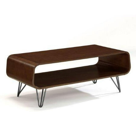 Modern Retro Curved Edges Tail Coffee Table With Modern Retro Curved Edges Tail Coffee Table With Shelf And Metal Legs
