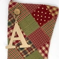thumbnail image 2 of Patchwork Quilted Plaid Christmas Stocking With Personalized Letter Charm, 2 of 7