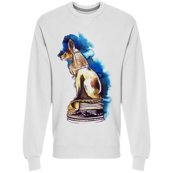 Egyptian Cat Statue Goddess Sweatshirt Men -Image by Shutterstock, Male Large