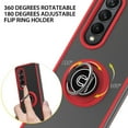 thumbnail image 2 of TJS for Samsung Galaxy Z Fold 4 5G Case, 360 Degrees Rotating Metal Finger Ring Holder Phone Cover for Galaxy Z Fold 4 (Red), 2 of 6