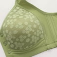 thumbnail image 4 of Sentmoon Wireless Bras for Women No Underwire Lift Nursing Bras for Breastfeeding Lace Full Coverage Front Closure Button Breathable Solid Color Everyday Bras Trendy Women for Daily Commute Green 40, 4 of 7