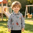 thumbnail image 5 of WUANDIXFA Toddler Cotton Tshirt Toddler Boys Long Sleeved T Shirt Comfortable Polo Shirt Casual Versatile Tshirt Daily Wear School Shirts,Grey,5-6 Years, 5 of 9
