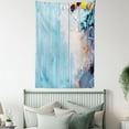 thumbnail image 4 of Maritime Tapestry, Swimming Clothes Shells Sands and Glasses on Painting Wooden Planks, Wall Hanging for Bedroom Living Room Dorm Decor, 60W X 80L Inches, Sky Blue and Multicolor, by Ambesonne, 4 of 5