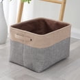 thumbnail image 6 of Foldable Fabric Storage Bin - Large-Capacity Organizer for Clothes/Toys/Gifts, Soft Collapsible Storage Basket for Home Use, Durable Washable Fabric with Reinforced Handles, 15*11*9in, Brown, 6 of 7