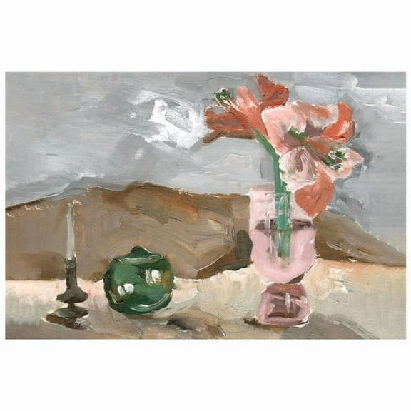 "Rustic Still Life II" Vase&Flower Frameless Freefloating Reverse Printed Tempered Glass Wall Art