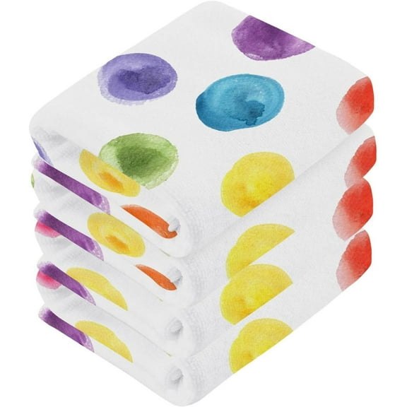 Coolnut 6 PCS Colorful Pattern Washcloths, 12 X 12 Inches Cotton Wash Cloths, Highly Absorbent and Soft Face Towels for Bathroom,Gym,Hotel and Spa