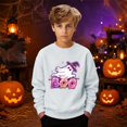 thumbnail image 2 of Likimi Toddler Child Girls Halloween Sweatshirts Hallowmas Ghost Print Crew Neck Sweatshirt For Girls Long Sleeve Autumn Winter Fashion Pullover Size 7-8 Years, 2 of 6