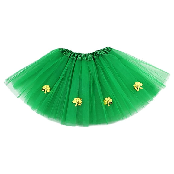 Riforla Irish Party St Patricks Day Dance Headband Tulle Skirts Kids Girls Tutu Skirt Holiday Party Supplies Womens Skirts A One Size