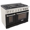 thumbnail image 3 of Professional 48-in Propane Gas Range in Black with True Simmer Burners, 3 of 14