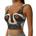 thumbnail image 2 of Fotbe Retro Raccoon Graphic Print Sujetador Deportivo Largo sin Aros para Mujer con Almohadillas y Soporte Medio, Transpirable y Absorbente, Camiseta Tipo Chaleco o Tank Top-Medium, 2 of 8