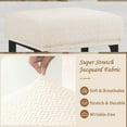 thumbnail image 4 of Rectangle Stretch Counter Height Barstool Slipcovers Rectangular Vanity Stool Cover Kitchen Counter Saddle Seat Cover 2PC Beige, 4 of 12