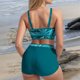 thumbnail image 4 of Penkiiy Mujer 3 piezas Print Rash Guard, manga larga UPF 50 + Zip Athletic Surfing Swimsuit con bolsillo Bulit-in Bra, 4 of 7