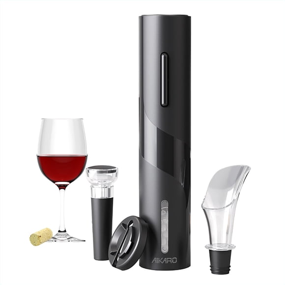 AIKARO Sacacorchos Electrónico Automático Abridor de Botellas de Vino Eléctrico, Funciona con Pilas (Conjunto)