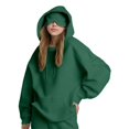 thumbnail image 2 of Women Hoodies with Eye Mask Oversized Long Sleeve Comfy Casual Basic Pullover Sweatshirts Fall Outfits Y2K Clothes Dark Green XXL, 2 of 8
