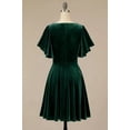 thumbnail image 3 of Velvet Dress for Women Half Sleeve Dress Short Velvet Dress Bridesmaid Dress Casual clothing Winter Dress Pleated Dress, 3 of 5
