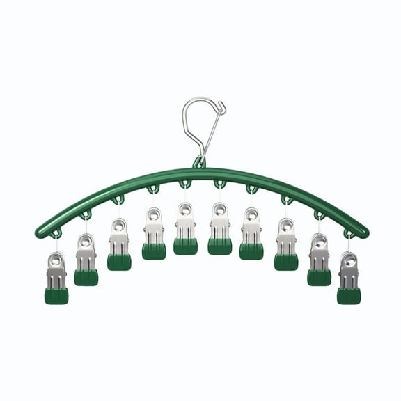 Legging Organizer for Closet, Metal Yoga Pants Hangers with10 Clips, Space Saving Hanging Closet Organizer w/Rubber Coated Closet Organizers and Storage, 1 Pcs, 16.33x9.84"