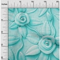 thumbnail image 2 of oneOone Cotton Poplin Aqua Blue Fabric Florals Quilting Supplies Print Sewing Fabric By The Yard 42 Inch Wide, 2 of 6