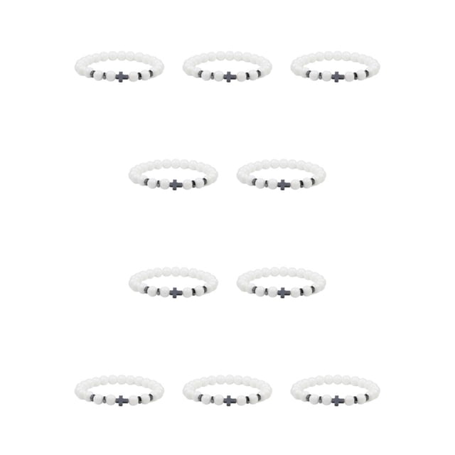 Sonducket Pulseras de cuentas de piedra natural Joyería de yoga Brazaletes de cuerda elástica de ojo de tigre portátil Regalo Fiesta Tipo 4 Tipo 4 10Conjunto