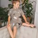 thumbnail image 4 of Balery Chicken Conjunto de Pijama Infantil de Manga Corta con Estampado – Ropa de Dormir de Algodón Suave-X-Large, 4 of 6