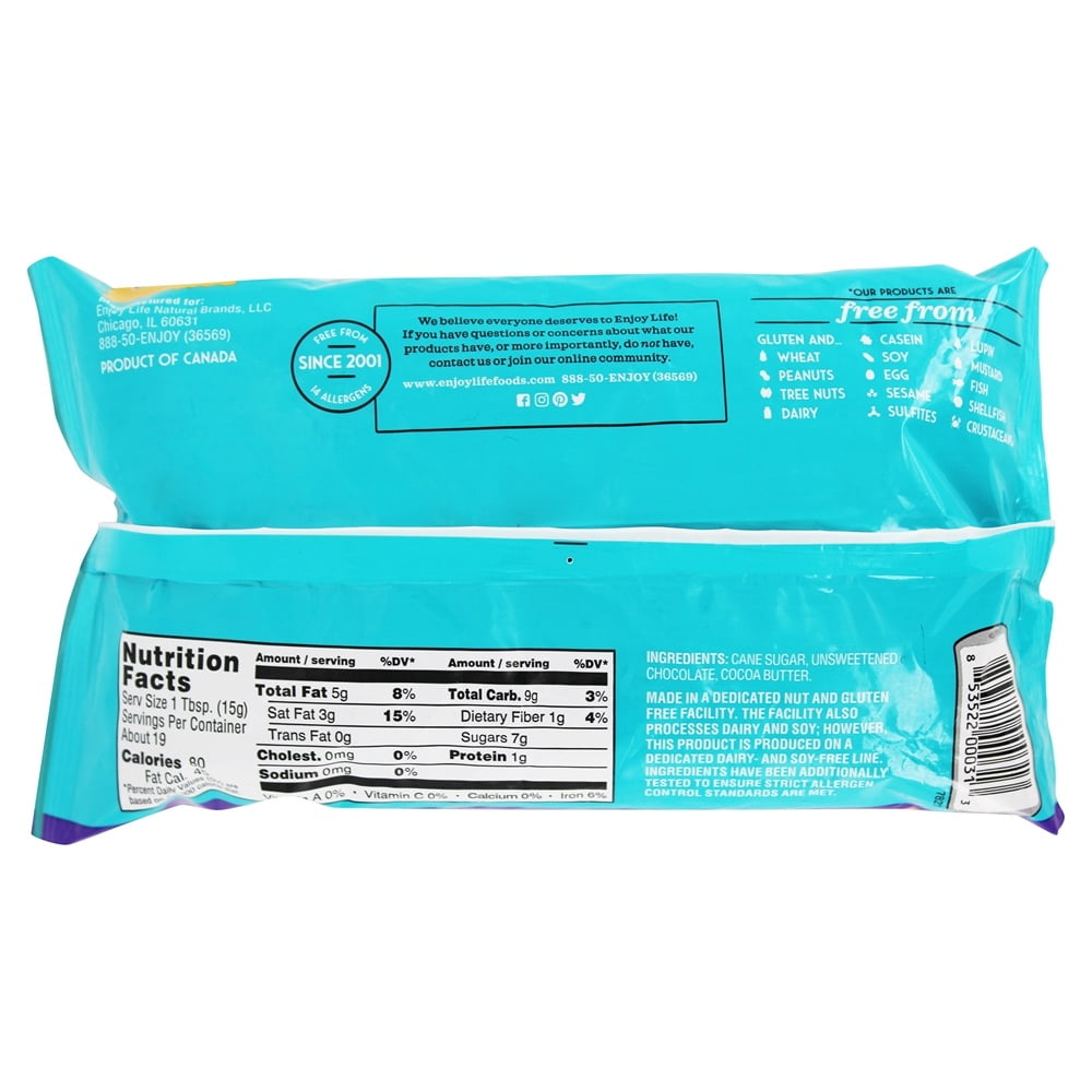 ENJOY LIFE Gluten Free Mega Chunks -Semi-Sweet Baking Chocolate