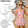thumbnail image 4 of DISNIMO Bunny Flower Printed Girls' Sleeveless Swimsuits Easter Egg Print One Piece Swimwear Skirted Soft Stretch Swim Dress Quick Dry U Neck Bathing Suit, 4 of 8