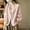 Light Pink, variant on Women’s Lightweight Cotton Linen Open Front Duster Cardigan, Loose Long Sleeve Beach Cover Up Outerwear Purple L