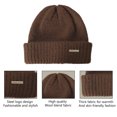 thumbnail image 3 of Gorros Mujer Gorros Holgados para Mujer Gorro De Punto De Lana Ligero para Niñas De Invierno Gorro Holgado Suave Y Cálido con Puños, 3 of 5