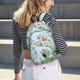 thumbnail image 2 of Easygd Chinoiserie Floral Palm Tree Canvas Backpack: Stylish, Lightweight, and Versatile with Large Capacity and Adjustable Straps –, 2 of 7