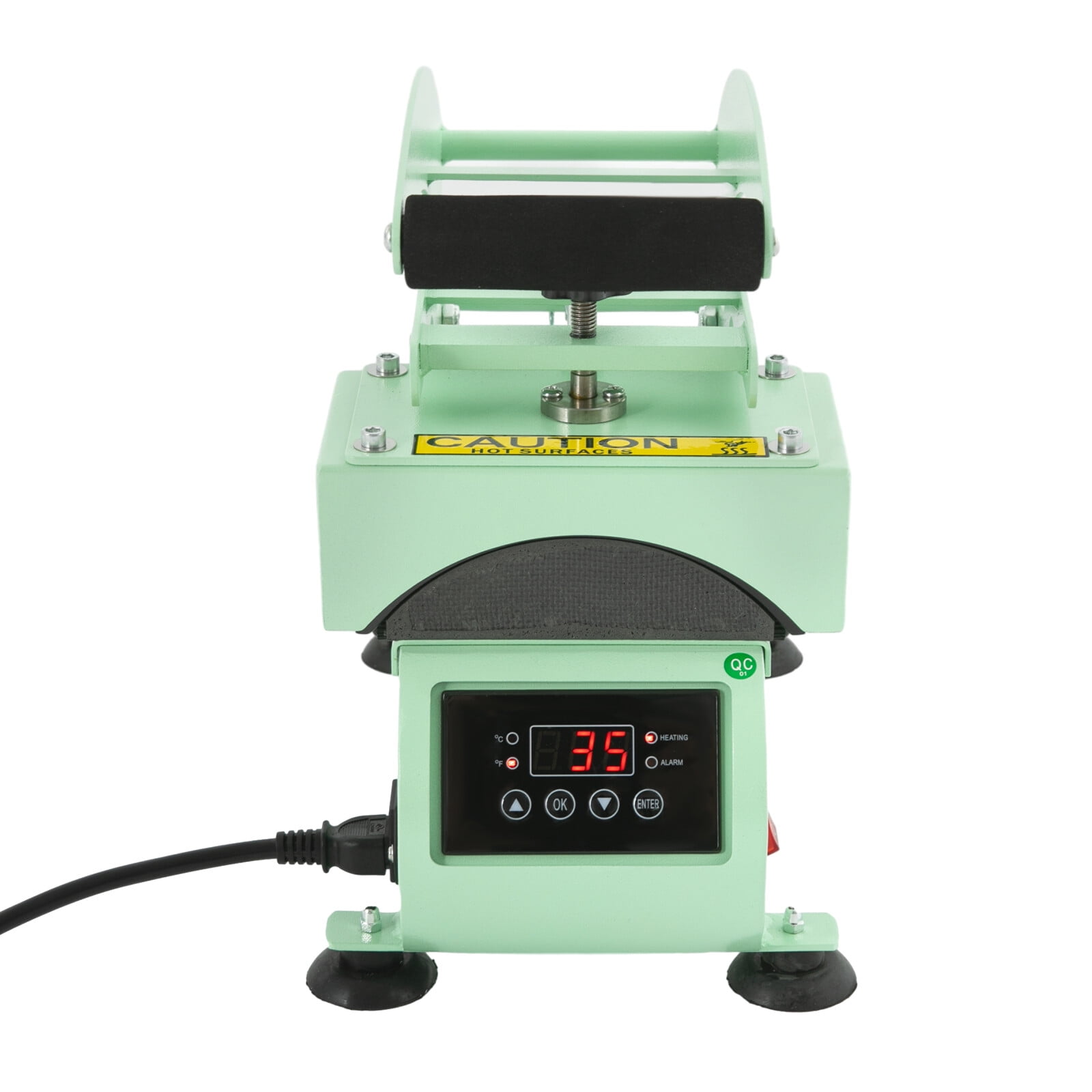 500W Cap Heat Press Machine, 2-in-1 Hat Heat Press, Light Green, Heat Transfer Machine, Easy to Use, Hat Heat Press Machine with Digital LCD Timer & Temperature Control, 110V