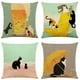 thumbnail image 1 of 4 Uds funda de almohada de gato funda de almohada de lino decoración de sofá cama funda de almohada de vacaciones 45x45cm JAMW Sencillez, 1 of 4