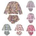 thumbnail image 1 of GYRATEDREAM Toddler and Little Girls Floral Print Rash Guard Sets with Bikini Bottoms Swimwear 3-9 Years, 1 of 11