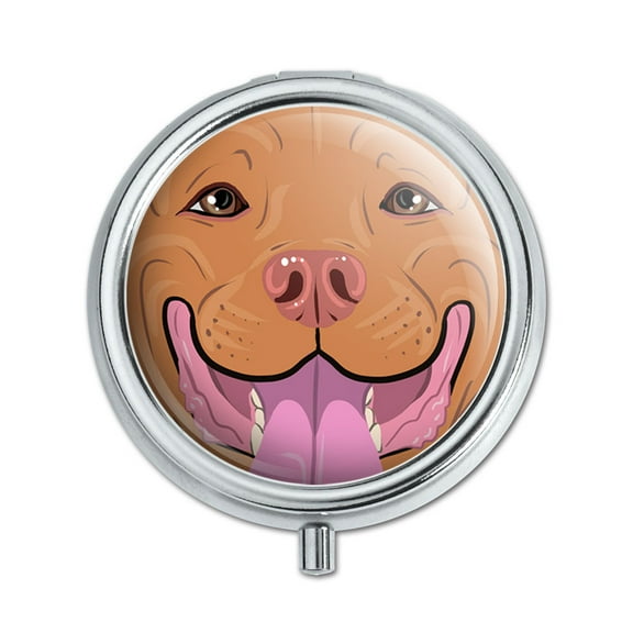 Pit Bull Face Red Nose Pet Dog Pill Box