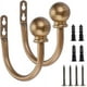 thumbnail image 1 of Juego de 2 sujetadores decorativos de metal para cortinas, sujetadores para cortinas de ventana montados en la pared para dormitorio, sala de estar, oficina con tornillos, color blanco Ormromra LT211-3, 1 of 7