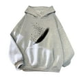 thumbnail image 1 of Moda damas casual manga larga damas o-cuello estampado sudadera con capucha suelta mujeres tops Pompotops gfhjh2390, 1 of 7