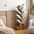 thumbnail image 7 of LEYAOYAO 8-Tier Zigzag Tree Bookshelf with a Drawer, Space-Saving Tall Bookcase for Home Office, Living Room, Brown, 7 of 7
