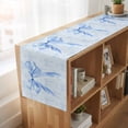 thumbnail image 6 of Table Runners 70 Inches Long Dress Scarves, Cute Bow Farmhouse Coffee/Dining/Kitchen Table Decor, Holiday Table Runner, Blue Bowknot Minimalist Solid Color 13x70 Inch, 6 of 9