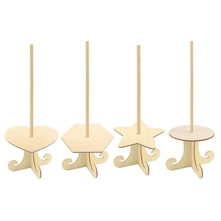 

Homemaxs 4pcs Wood Donuts Stand Reusable Dessert Display Holder Doughnut Dessert Racks