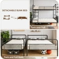thumbnail image 5 of Bunk Bed Twin Over Full Size with High Guardrail and Ladder, Twin Size Convertible Metal Bunk Bed, No Box Spring Needed, Gray, 5 of 8