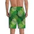 thumbnail image 4 of Lsque Green Flower Mens Sleep Pajama Shorts,Short Pajama Pants, Cotton Ultra-Soft Knit-Large, 4 of 9