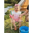 thumbnail image 4 of BemeyourBBs Baby Girls Summer Clothes Newborn Hospital Going Home Baby Girl Outfits She's Here Letter Print Fly Sleeves Romper and Bow Print Shorts Headband 3Pcs Set, 4 of 9