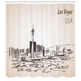 thumbnail image 3 of Ambesonne Las Vegas Shower Curtain, Nevada State Hand Drawn, 69"Wx84"L, Beige Black, 3 of 3