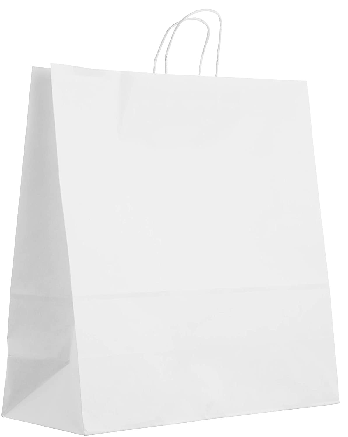 10x5x15 Inches Medium White Kraft Paper Bags with Handles Details about   200 Pack 