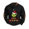 thumbnail image 3 of Mens Christmas Sweater Quarter Zip Up Mock Neck Pullover Black3XL, 3 of 3