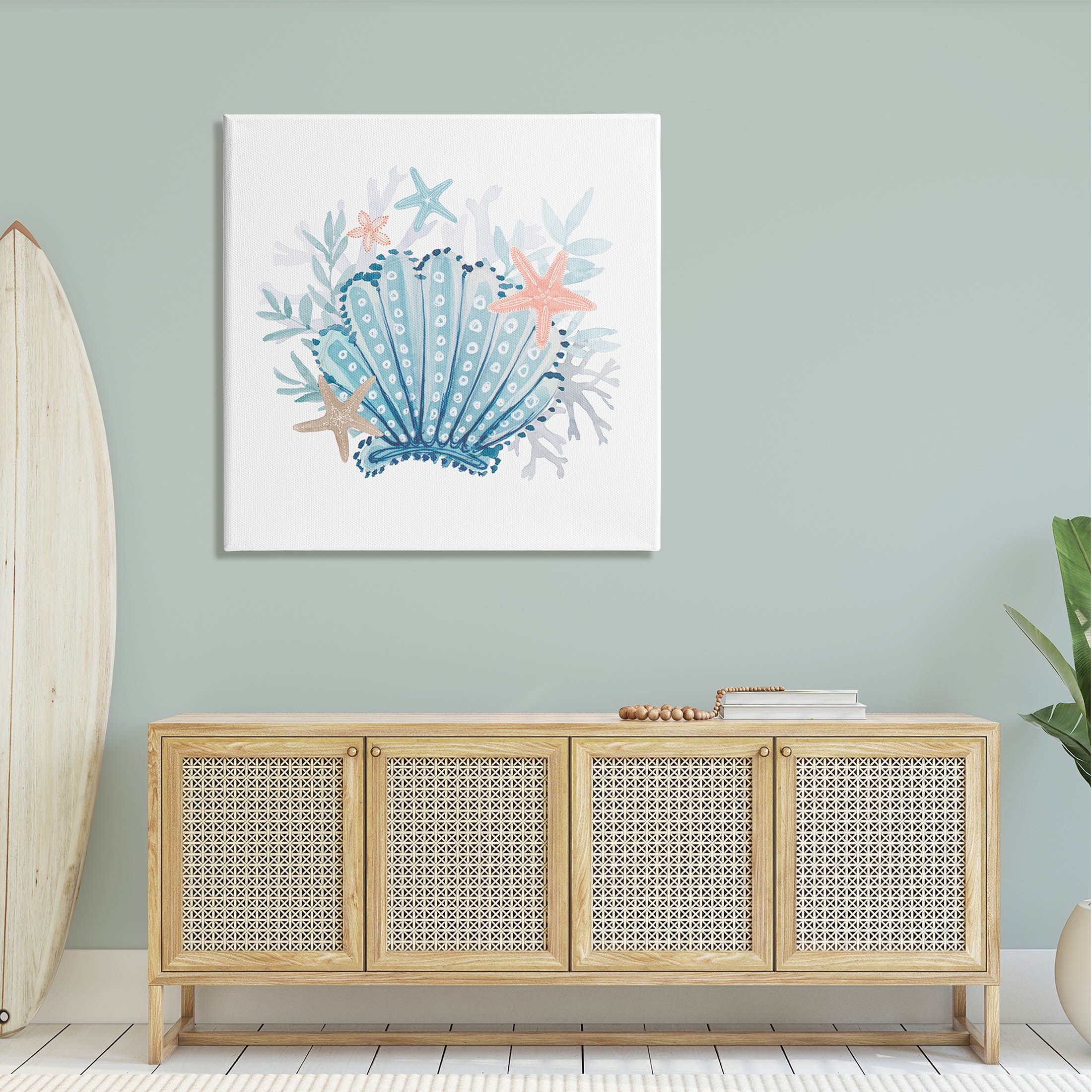 Maritime Clamshell Layered Coral Animals & Insects Graphic Art Gallery Wrapped Canvas Print Wall Art